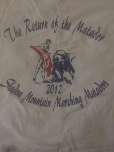 Return of the Matador Field Show Shirt 2012 SMHS Marching Band